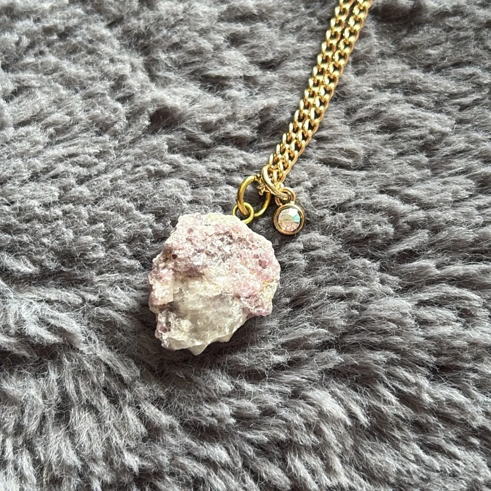 SOLD Handcrafted Gold Amethyst Pendant 16” Necklace - Picture 3 of 4